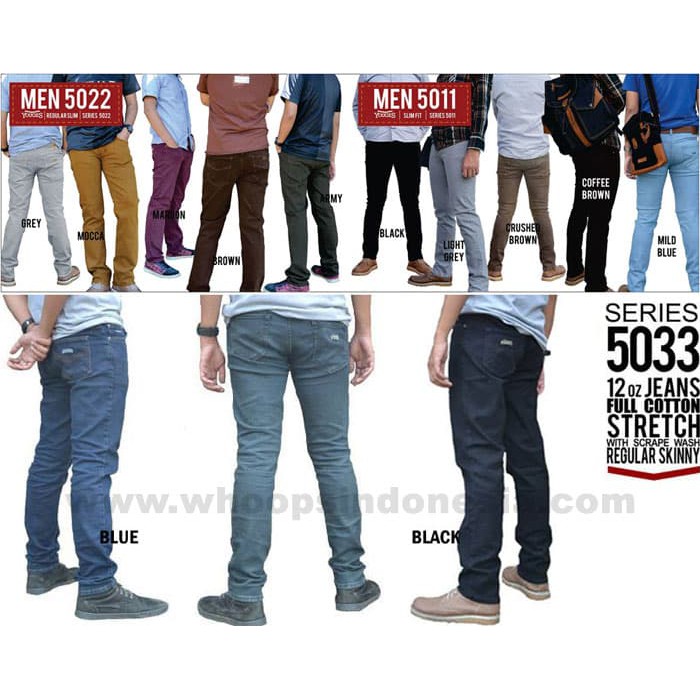 Celana Jeans Cowok Youges Stretch Regular Slim Fit Slimfit Straight Panjang Big Size Pria Murah Ori