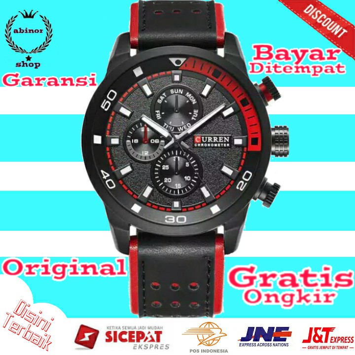JAM TANGAN CURREN ORI ORIGINAL Jam Tangan Pria anti air tahan air Tali Kulit KEREN CASUAL COD JA 108
