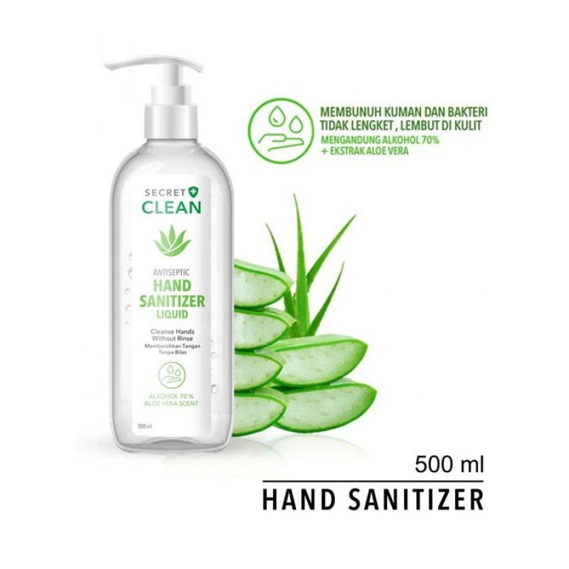 Secret Clean Antiseptic Hand Sanitizer Liquid Cair - 500 ml