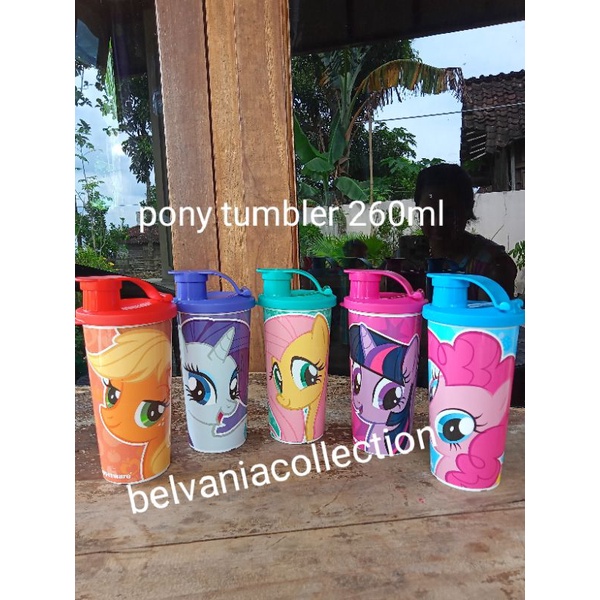 Gelas minum anak pony/panda fun tumbler Tupperware(1pcs) 260ml