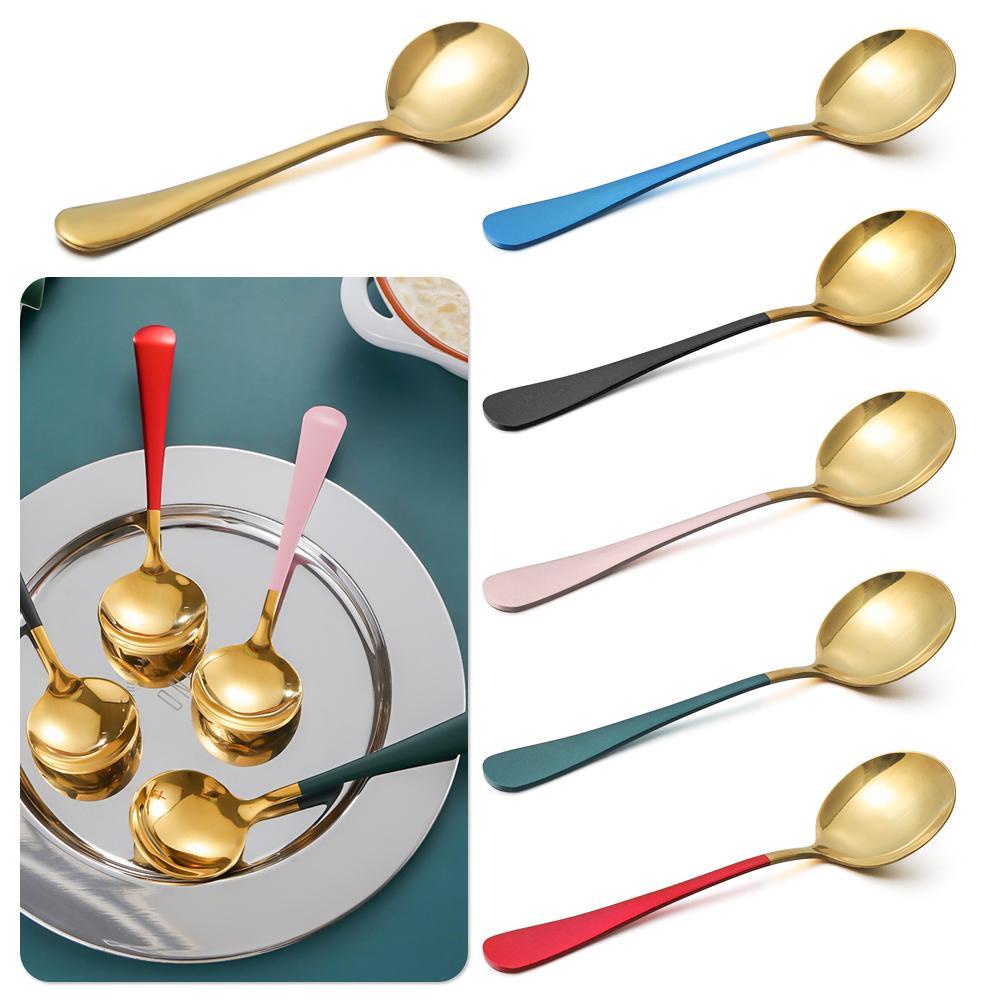 Solighter Dessert Spoon High Quality Gagang Panjang Alat Makan Garpu Alat Dapur Sendok Kopi