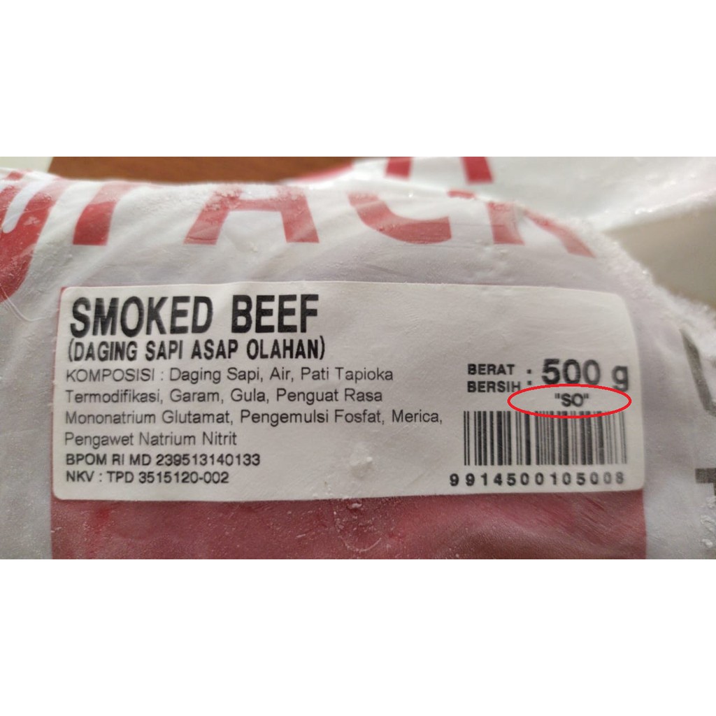 Bernardi Smoke Beef Bulat Premium &amp; VP 500g / Daging Sapi Asap / Daging Ham Burger / Round Beef Meat