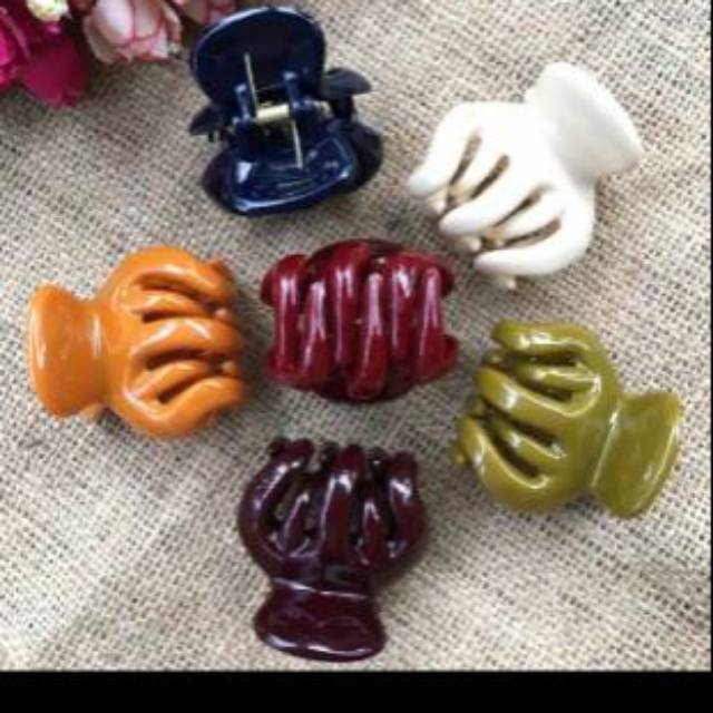 Jedai Ori Bangkok Jumbo 5cm cakar 5 Roche Ornament Jepitan Rambut Pumpkin Interlock Hair Claw Clips