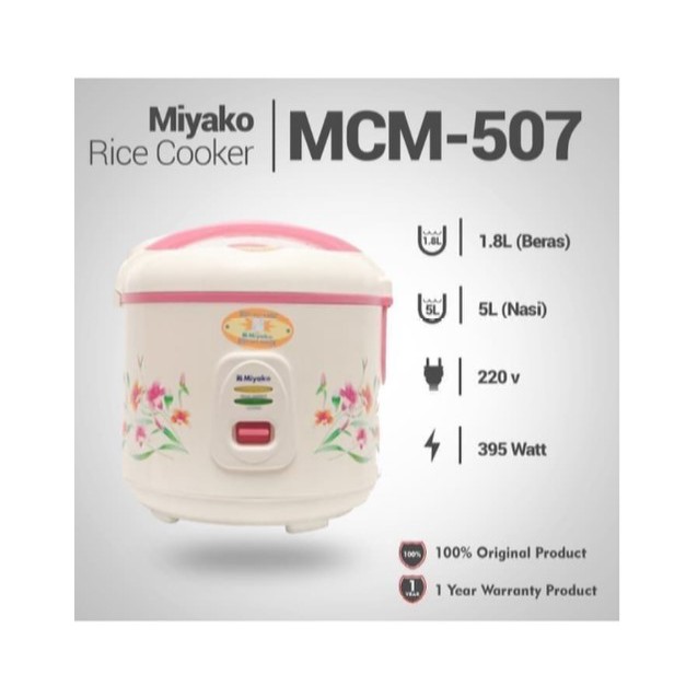 Magic Com Miyako 1.8Liter MCM-507 Rice Cooker 3in1 PROMO GARANSI