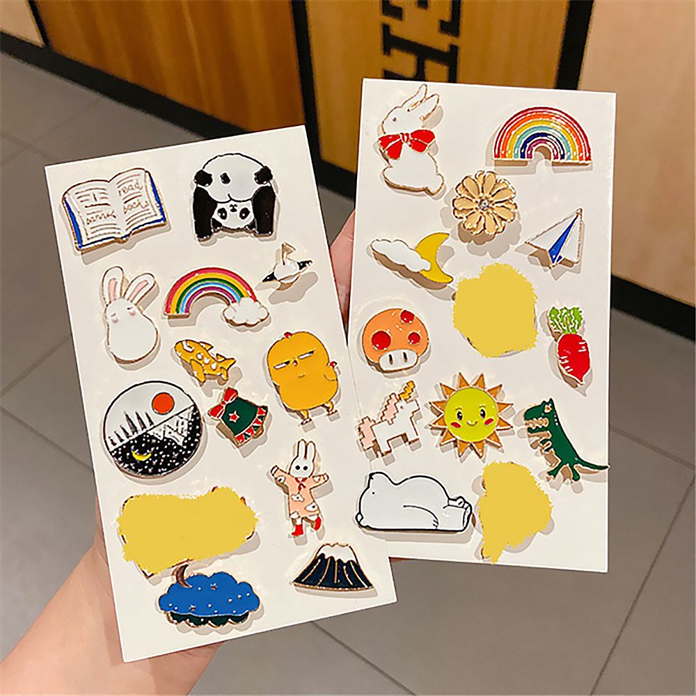 ROW 1 PC For Girl Badges Jewelry Gifts Rabbit Cartoon Brooch Cute Creative Pin Lapel Badge Accessories Pop-Enamel Japanese Style