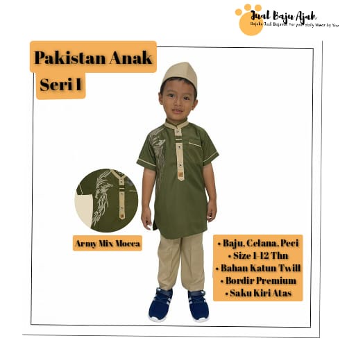 Kurta Anak 1-12 Tahun Motif Bordir / Baju Koko Kurta Motif Bordir / Kurta Pakistan Anak Motif Bordir