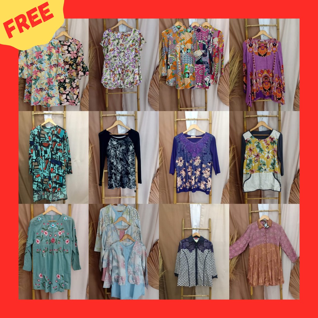 Promo murah buy 1 get 1 baju wanita tersedia ukuran standard dan bigsize