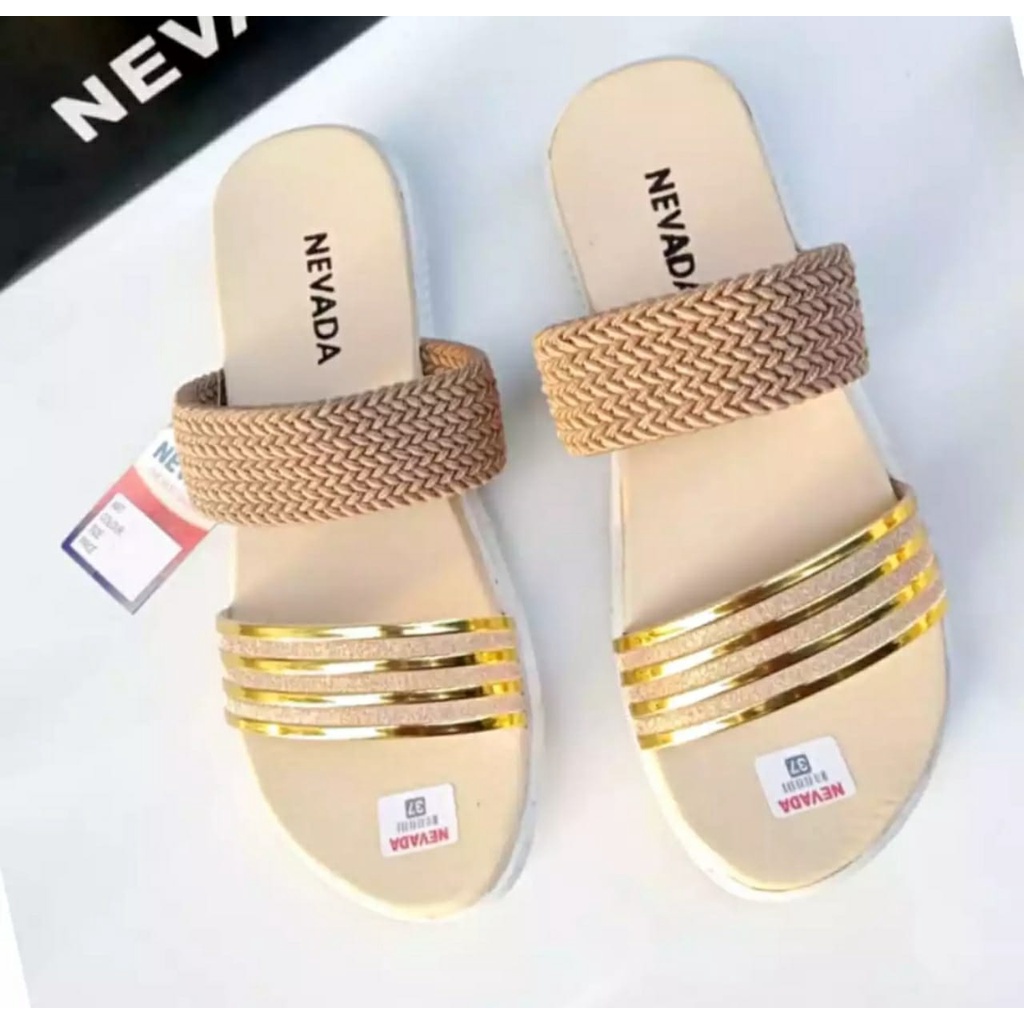 Sandal Wanita Nevada Glitter Sandal Jepit Flat Wanita Slip Murah Sendal Wanita Terbaru