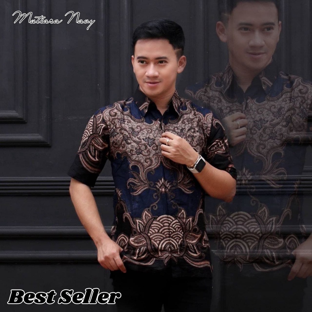 Kemeja Batik Pria Lengan Pendek Katun Primis Premium Halus M L XL XXL Batik HRB026 Seragam Kantor