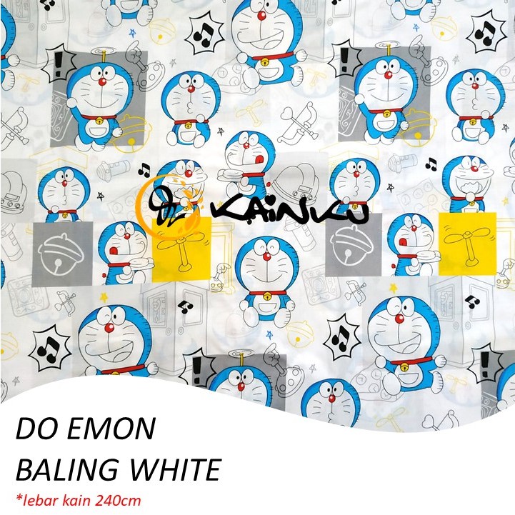 KAINKU - Kain Meteran Katun Lokal CVC &quot;DO EMON BALING WHITE&quot; (harga 1 meter)