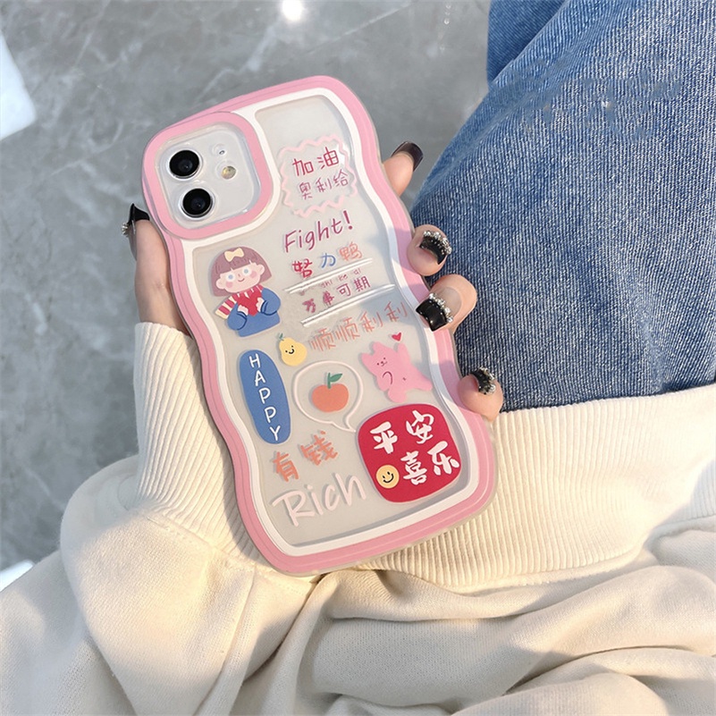 Soft Case TPU Transparan Motif Doodle Perempuan &amp; Laki-Laki Untuk iPhone 13 12 11 Pro Max X Xr Xs Max SE 8 7 6 6s Plus