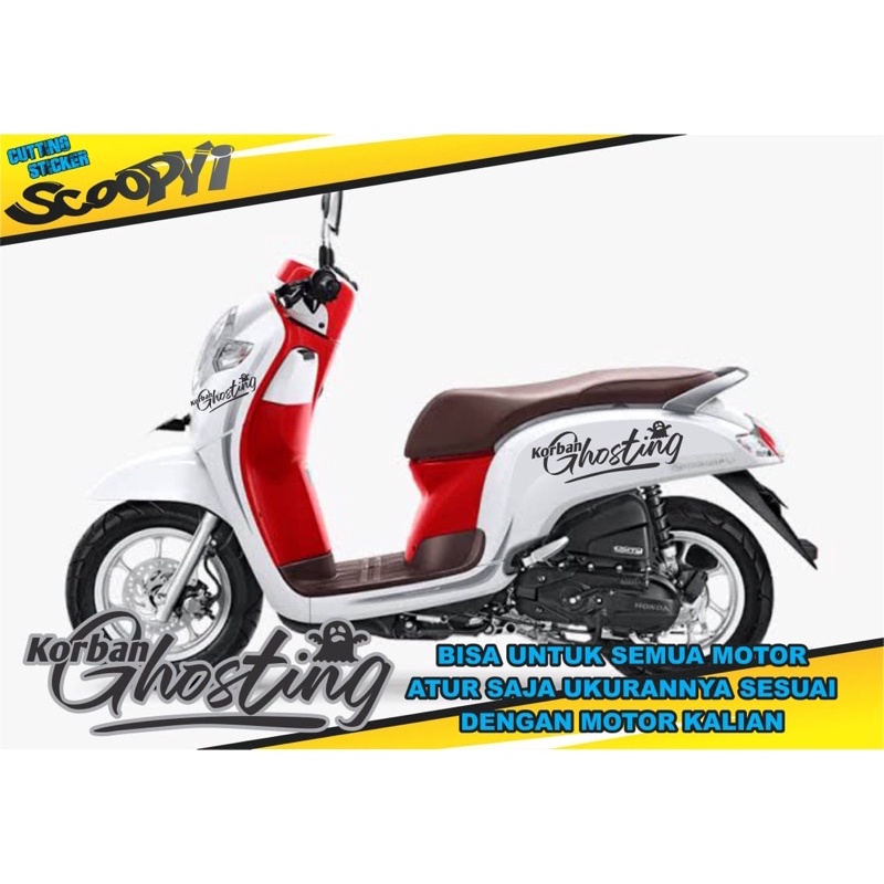 Sticker Korban Ghosting stiker cutting viral sticker nmax aerox beat vario scoopy universal