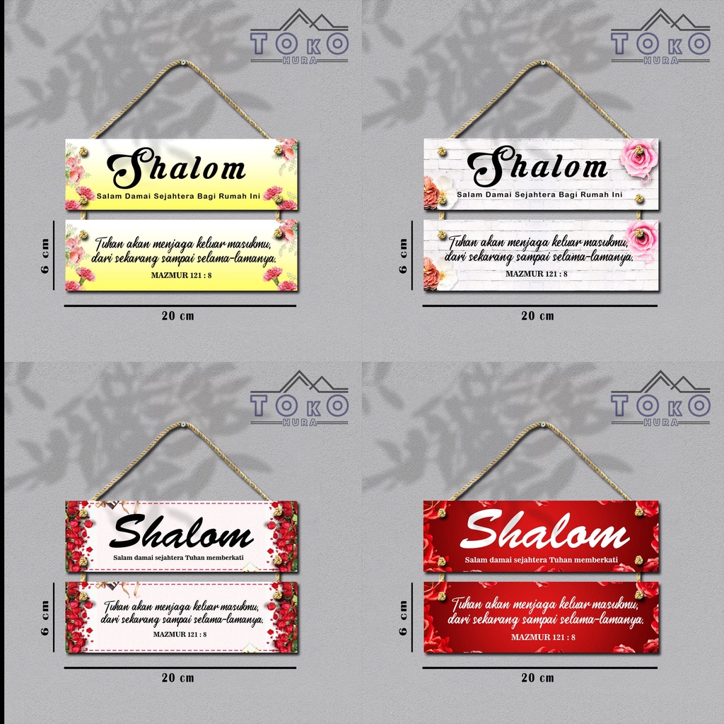 Gantungan Hiasan Pintu Kristen Shalom / Alkitab / Salib