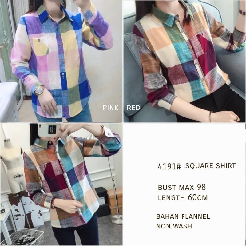 MDLV ~ 4191 Square Shirt Kemeja Premium Kemeja Import Kemeja kotak Kemeja Casual Fashion Import