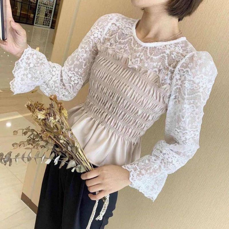 Blouse brukat wanita import hongkong