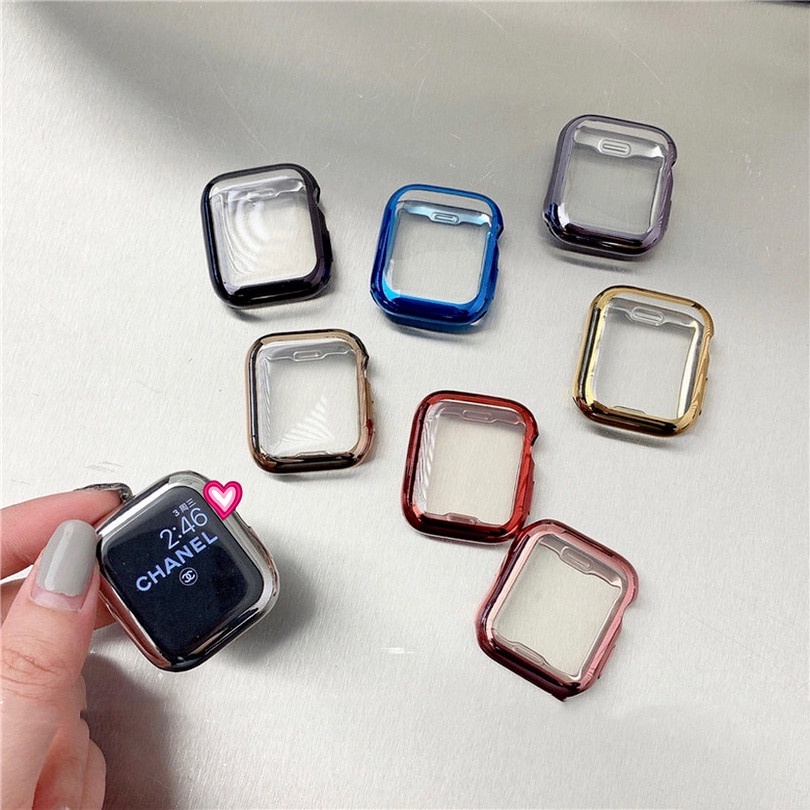 For Apple Watch Series SE6 5 4 3 2 1 iWatch Cocok Untuk 42 38 40 44 mm 360 ultra-Tipis TPU Pelindung Layar