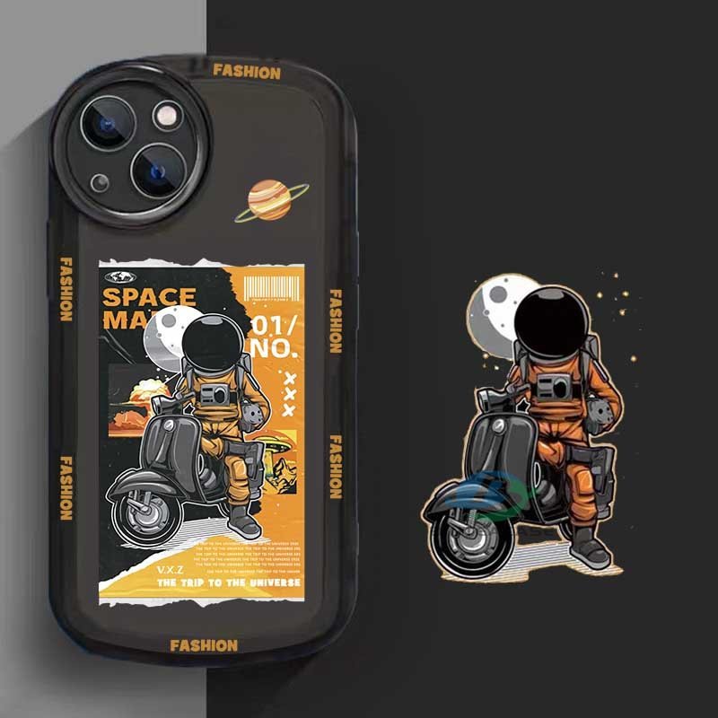 Casing TPU Realme 5 5i 6i C3 C35 C21Y C25Y C21 RealmeC11 2021 C25 C15 C12 C2 Motif Astronot