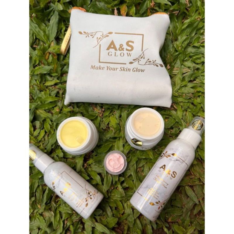 A&S glow paket premium BPOM + bonus pouch cantik