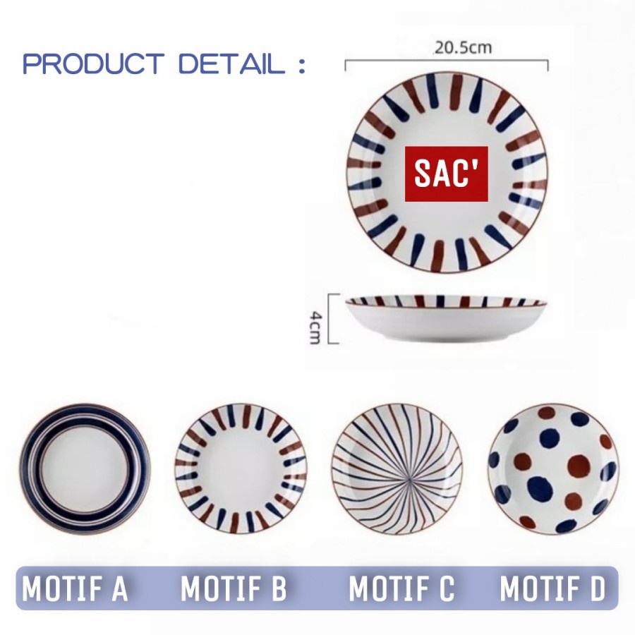 TATSU Japanese Style Dinner Plate Piring Makan Ala Jepang Keramik-7