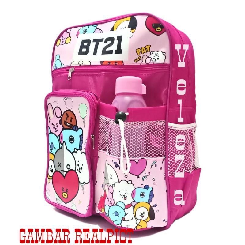 Tas ransel anak perempuan,tas anak cewe motif BT21 REALPICT