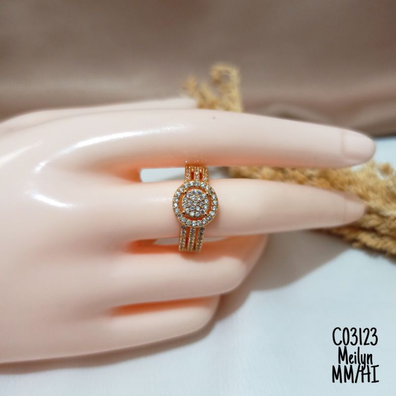 Cincin Meilyn Gold Zircon Mewah C03123