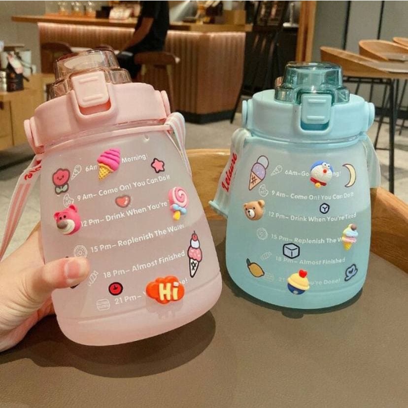 Botol Minum Motivasi Gemoy Gendut Stiker Gentong Pastel Viral Tiktok