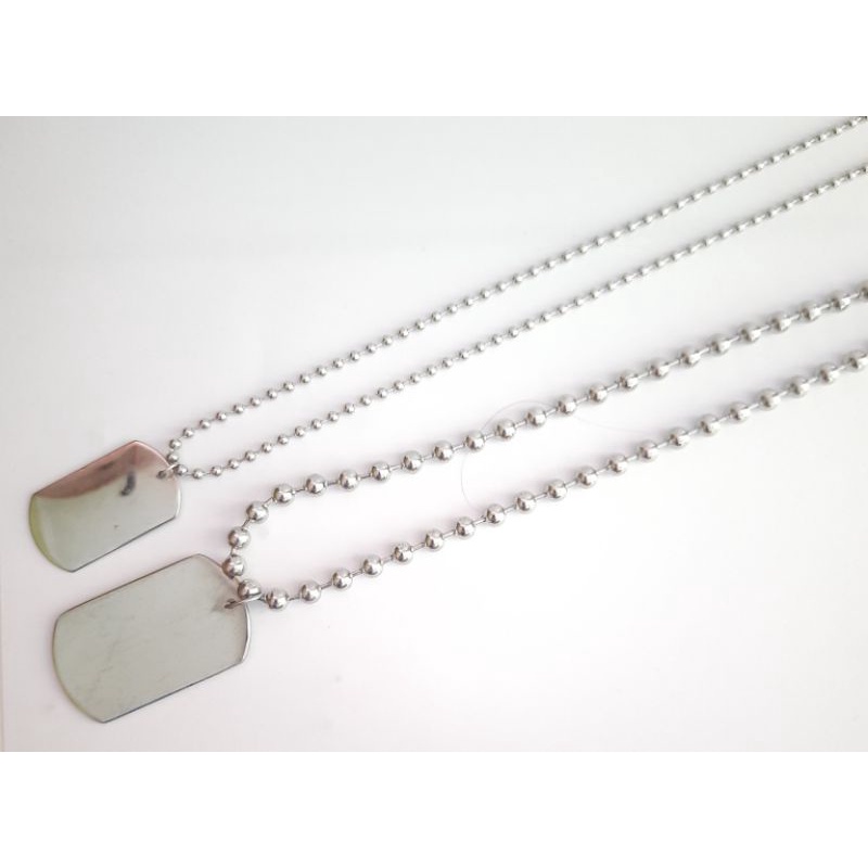 Kalung Pria Baja Model Biji Lada Liontin Army polos