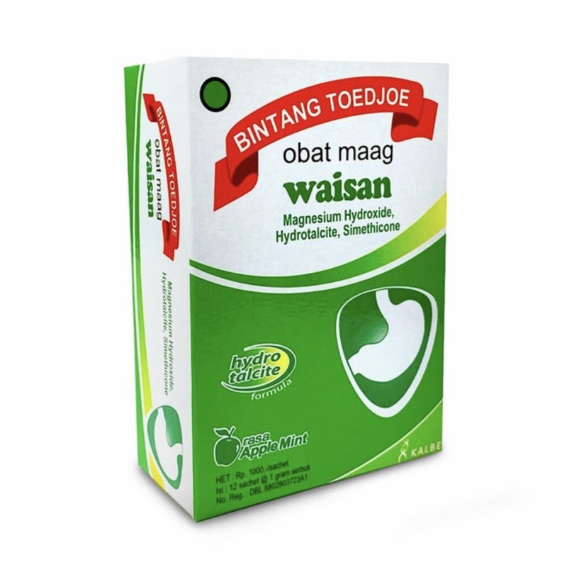 Waisan bintang toedjoe 12 sachet ( obat maag perut kembung )