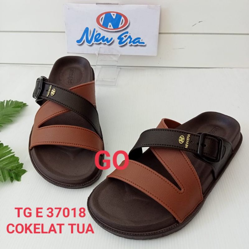 NEW ERA TG E 37018 Sandal Slop Pria Wanita Original Sandal Slop Pria  Tali Silang Sandal Karet Pria New era