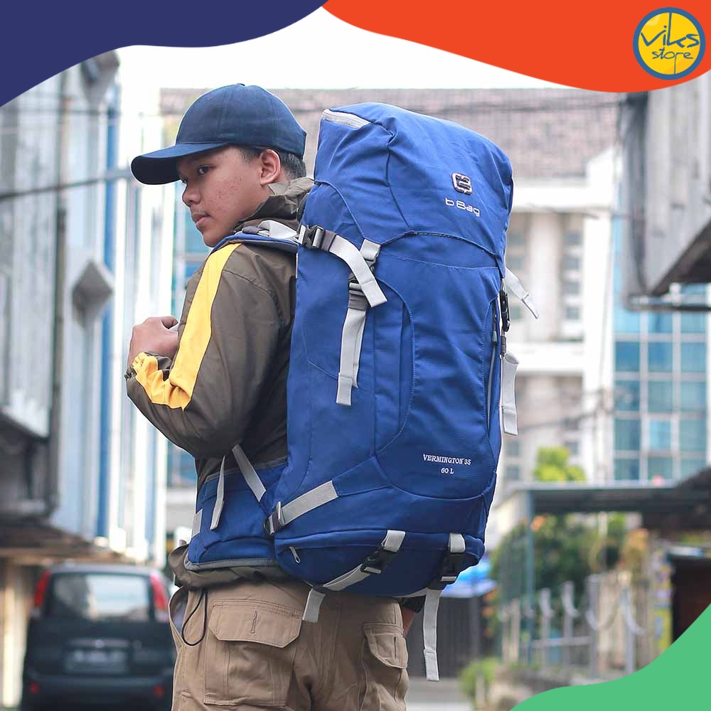 Tas Ransel Carrier Gunung Adventure Hiking Outdoor Original 60L Liter Lokal Premium Tas Naik Gunung 