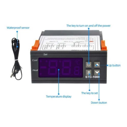 Thermostat Termostat Digital STC1000 STC-1000 STC 1000 Temperature Control Controller Suhu Mesin Tetas