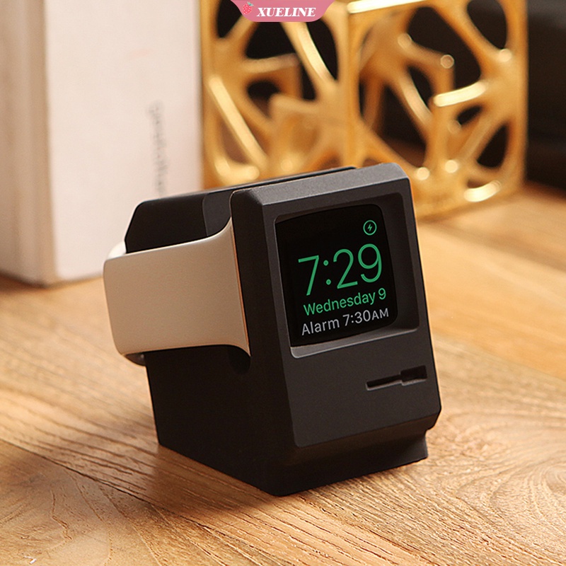 Dock Charging Apple iWatch 7 6 5 4 3 2 1 Bahan Silikon Motif Retro