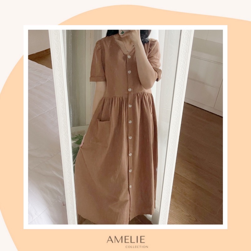 FAYE MIDI DRESS - dress linen