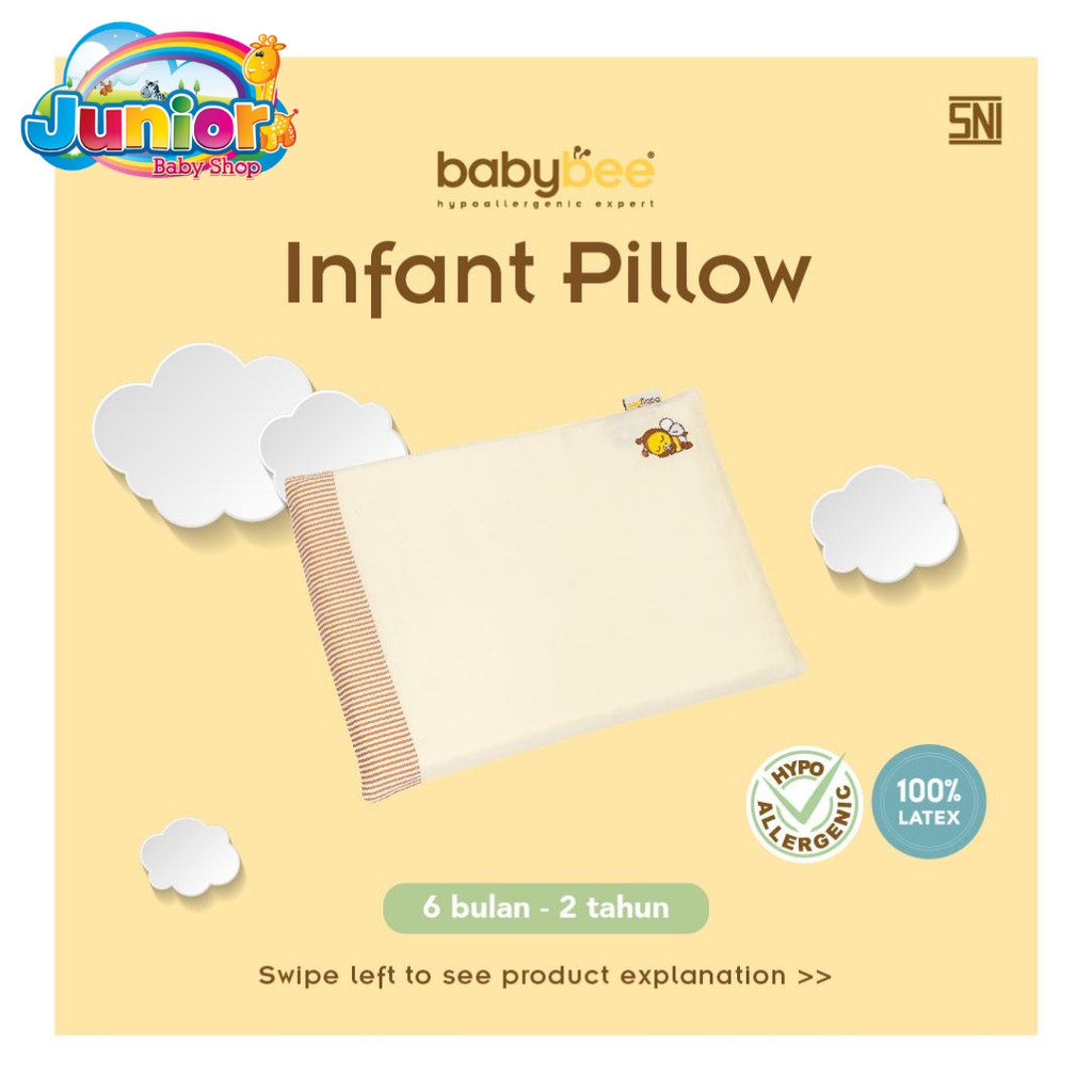 Babybee Infant Pillow W/Case - Bantal Bayi
