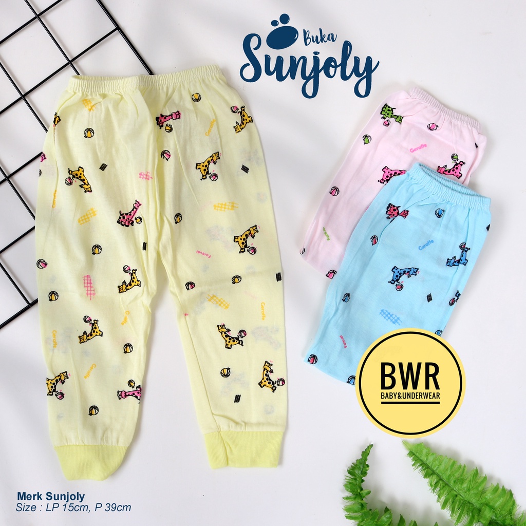 [ 6pc ] Celana Panjang Sunjoly WARNA BUKA KAKI / Celana Panjang Bayi Newborn Baru Lahir - Bwr