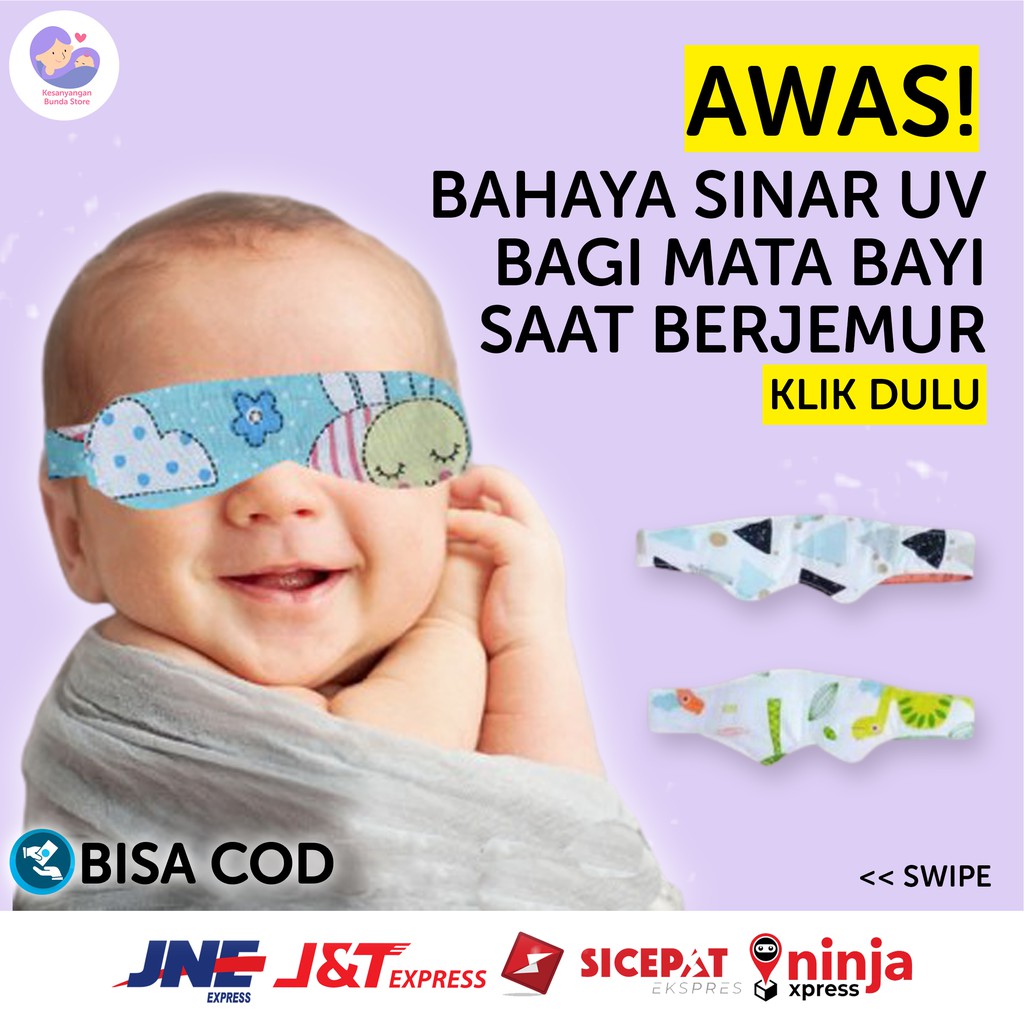 Kacamata Jemur Bayi / Tutup Mata Bayi Untuk Berjemur Motif Lucu dan Unik Baby Eye Mask