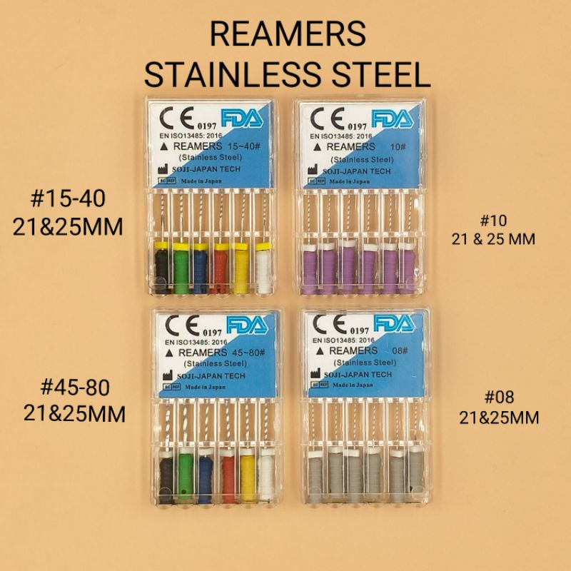 DENTAL REAMER REAMERS ENDO FILE STAINLESS STEEL