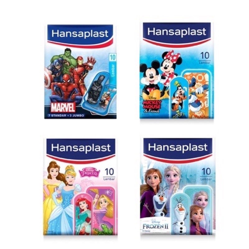 Hansaplast Karakter / Hansaplast Anak isi 10 pcs / Plester Kain Elastis Anak