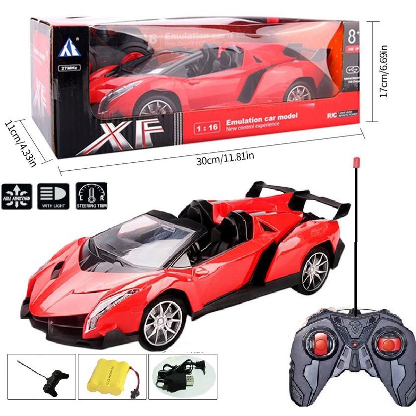RC LUXURIOUS SPORT CAR EMULATION MODEL SKALA 1:16 MAINAN MOBIL REMOT LAMBO XF KOMBINASI 2 WARNA