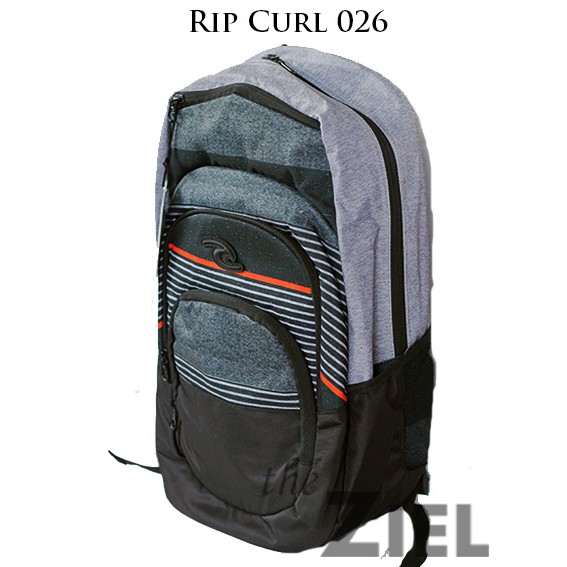 The Ziel Tas Sekolah Kuliah Kerja Backpack Laptop Ripcurl Black Grey Stripe