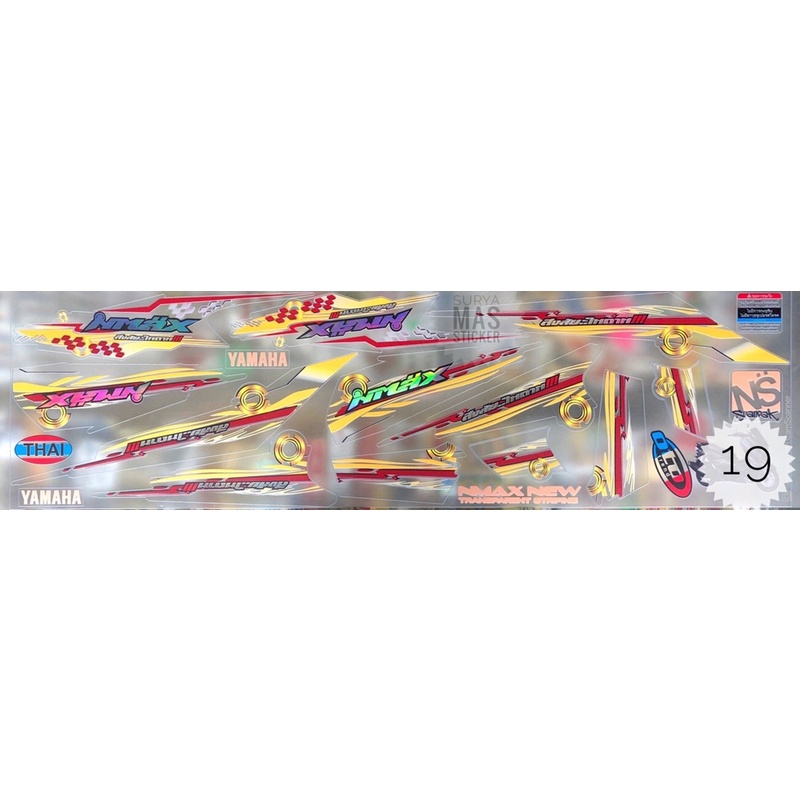 sticker nmax hologram striping motor yamaha les bodi transparan uv decal