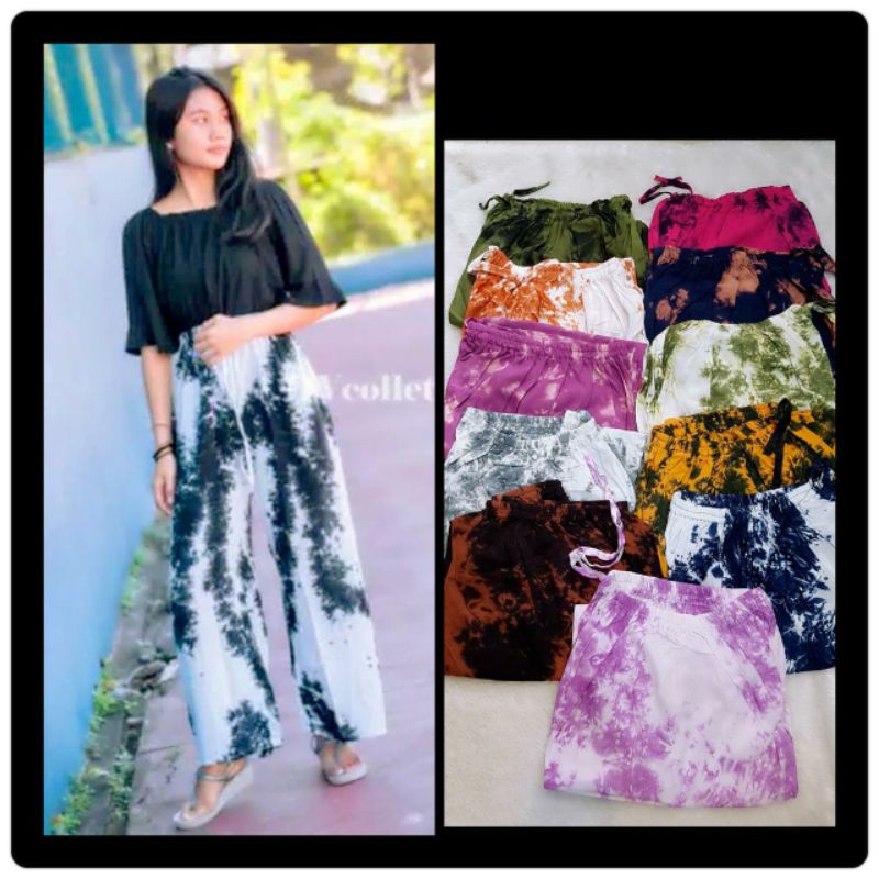 (SOLD) kulot tiedye bahan rayon