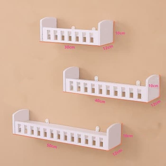 Rak Dinding Minimalis DIY Rak Dinding Tempel Minimalis Shabby chic 1set isi 3pcs