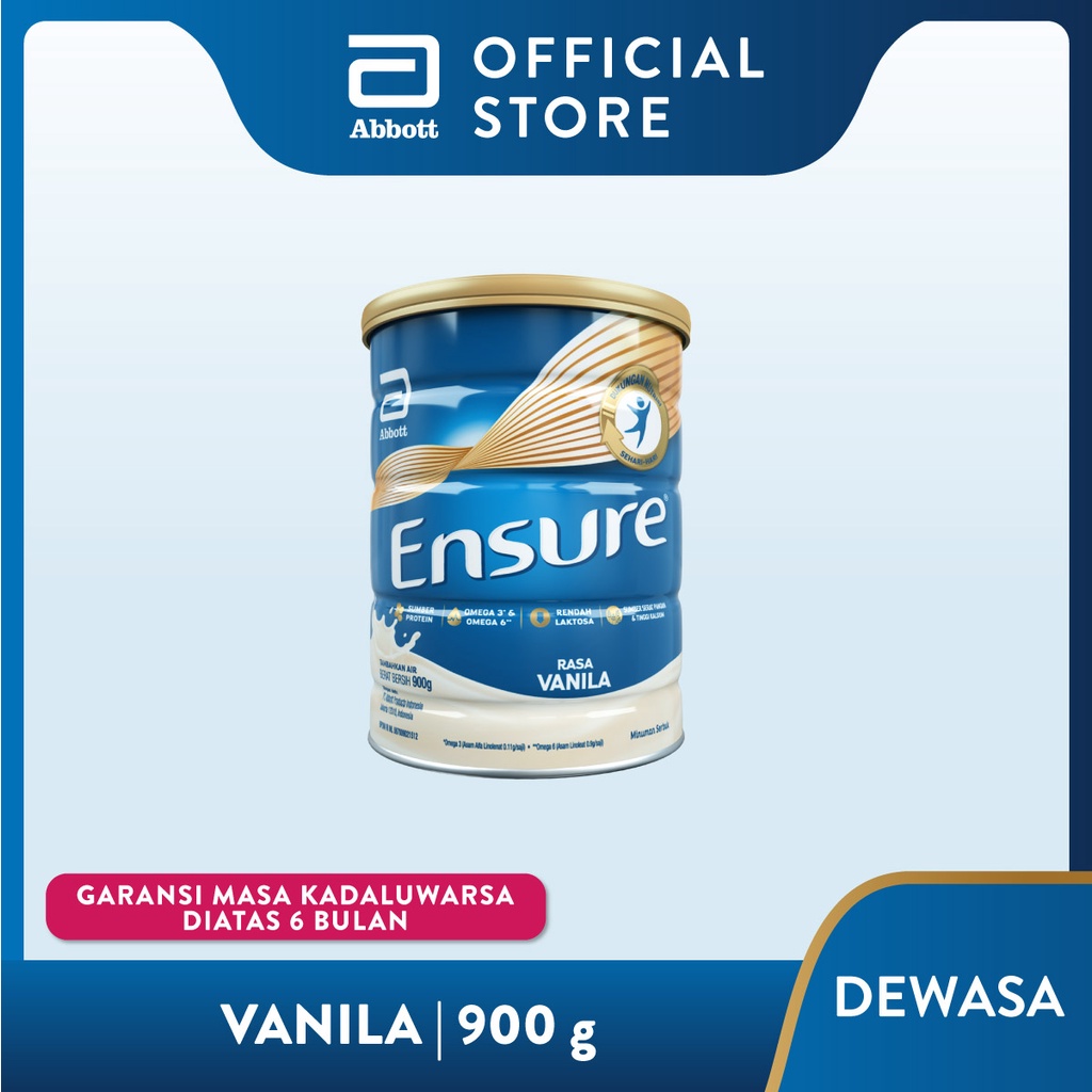 

Ensure Susu Bubuk Nutrisi Dewasa Rendah Laktosa Vanila 900 gr