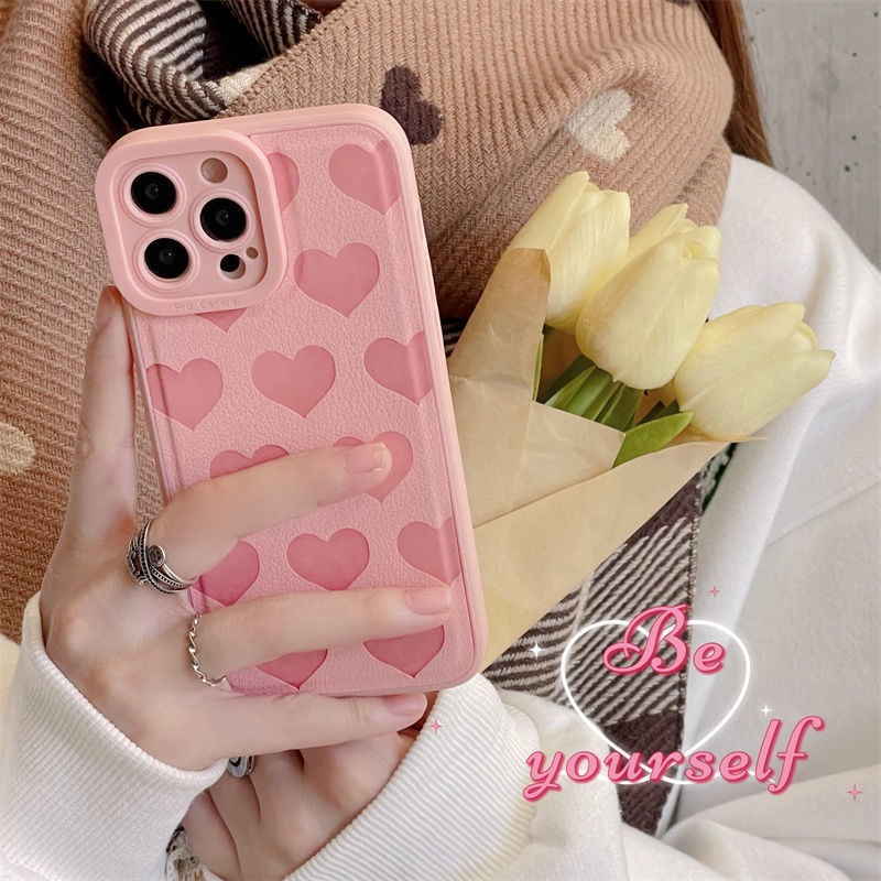 Soft Case Silikon Motif Print Hati Untuk IPhone 12 13 11 Pro Max X Xs Max Xr 8812