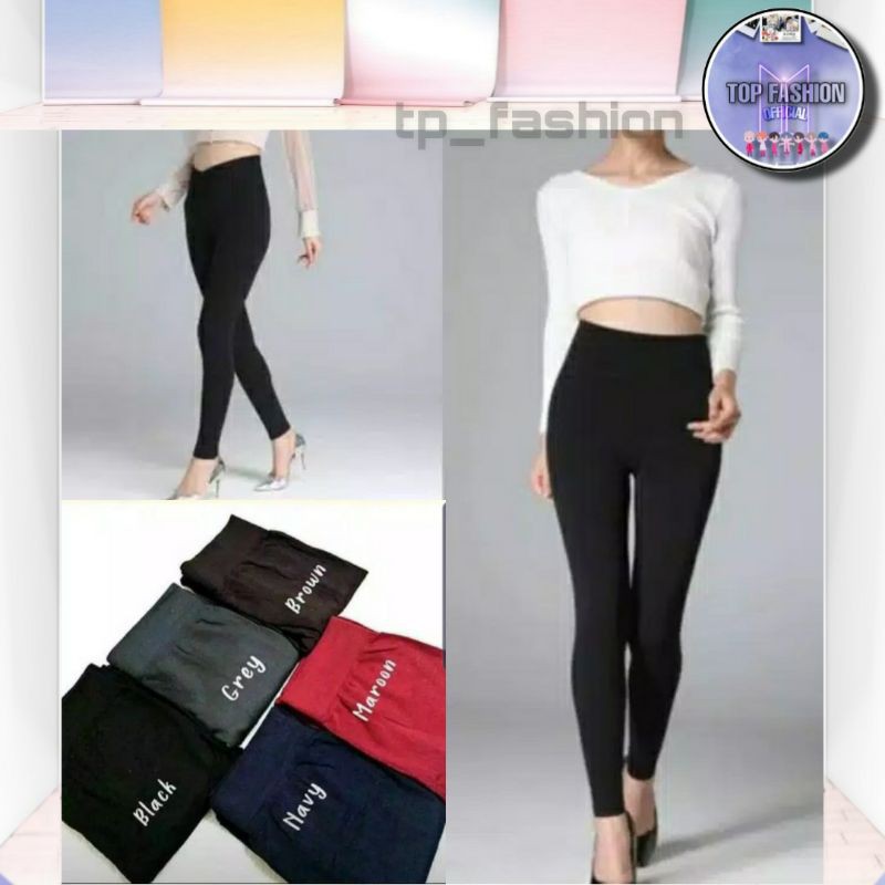 Legging Import Polos High Waist Tebal 901