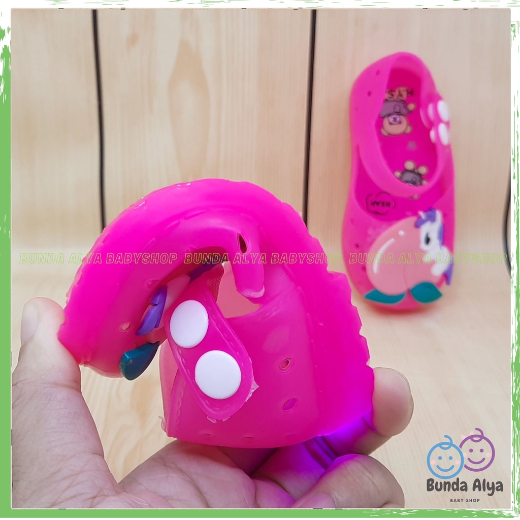 Sepatu Anak Perempuan Jelly LED Usia 6 Sampai 12 Bulan FANTA Sepatu Anak Cewek Motif Kuda Pony Lucu Sepatu Karet Elastis Bisa Menyala Size 18-23