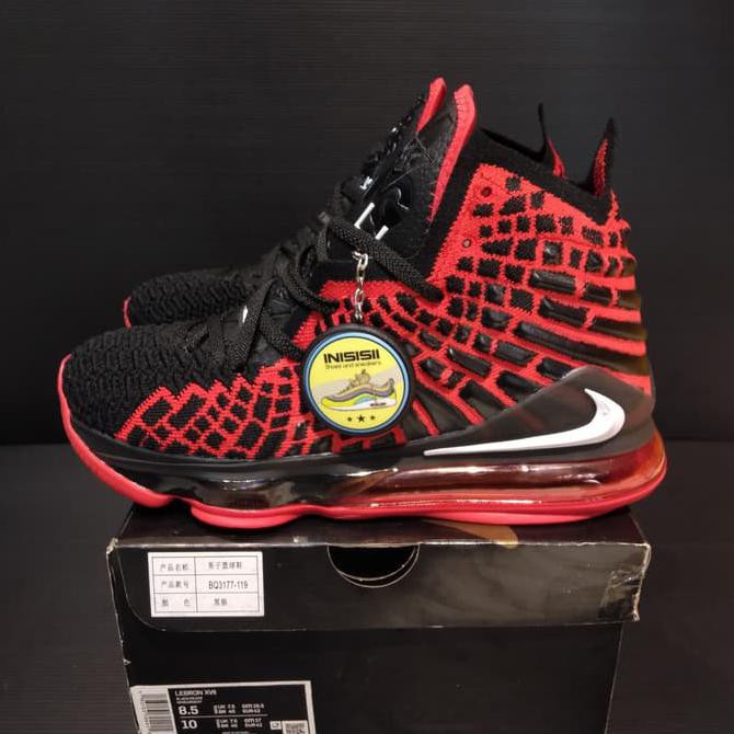 ■ GROSIR SEPATU BASKET WANITA■ NIKE LEBRON 17 "BRED" BLACK/UNIVERSITY RED-WHITE DISKON