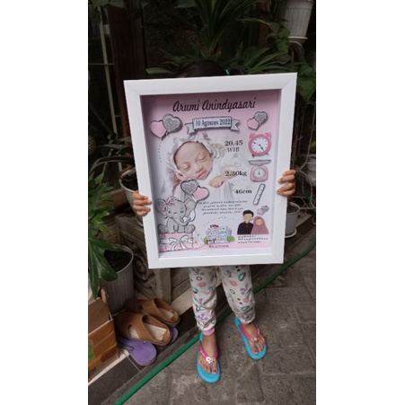 kado kelahiran bayi frame biodata bayi