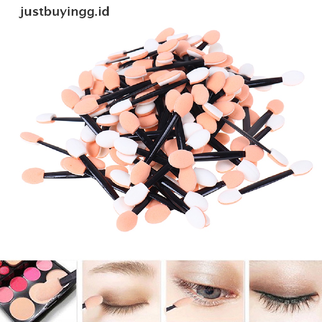 (Justbuyingg.Id) 100pcs / Set Brush Eyeshadow Sekali Pakai Untuk Makeup / Kosmetik Wanita